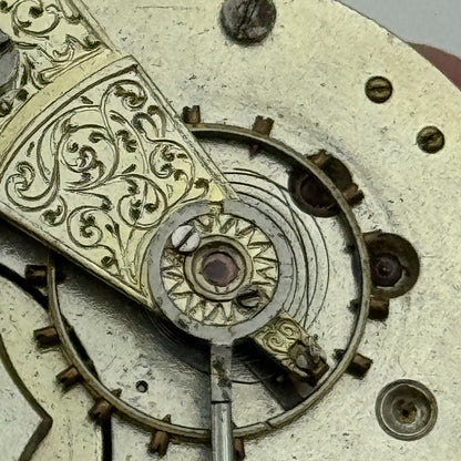 45.7mm Antique H Samuel Fleurier Key Wound Pocket Watch Movement PARTS REPAIR