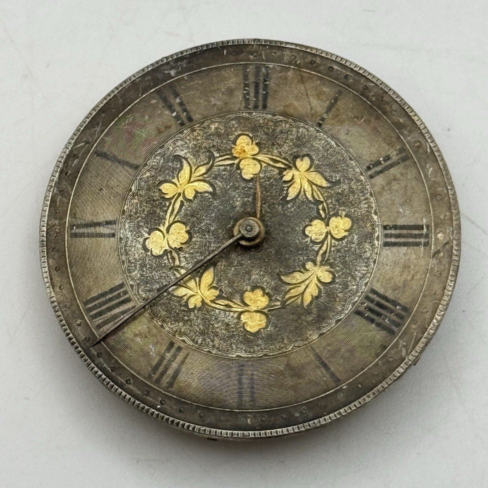 36.7mm Stauffer C X De Fonds Beautiful Dial Cylinder Watch Movement FOR PARTS