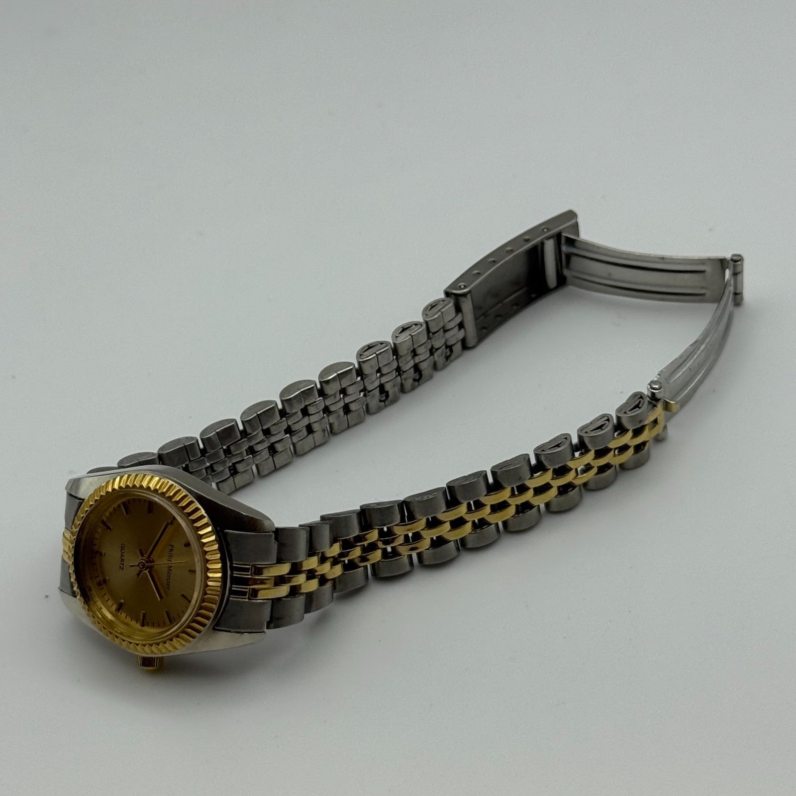 24mm Working Ladies Philip Mercier L123L Two Tone Quartz Watch 6.75 Inches