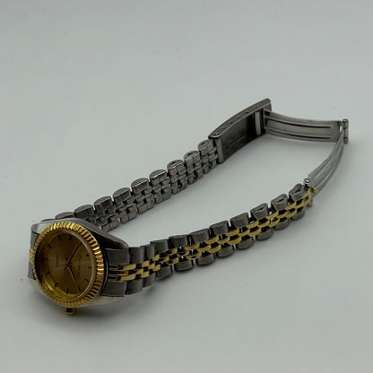 24mm Working Ladies Philip Mercier L123L Two Tone Quartz Watch 6.75 Inches