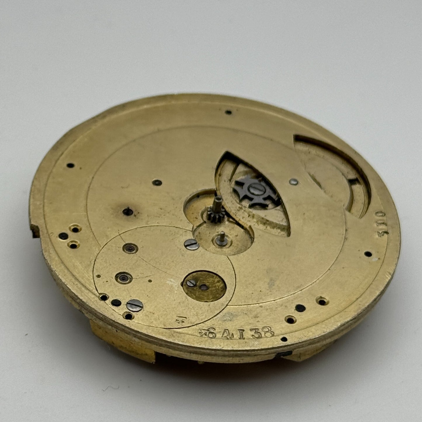 47.8mm Antique Compensation Balance Key Wound Pocket Watch Movement PARTS SPARES