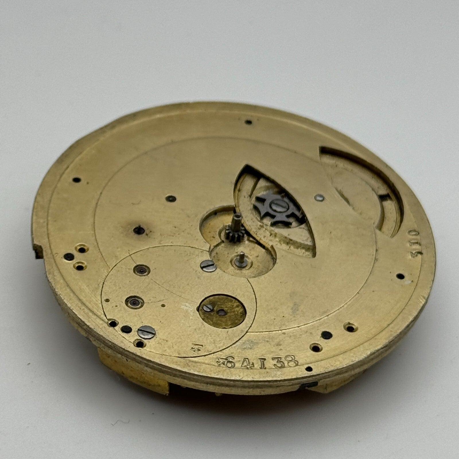 47.8mm Antique Compensation Balance Key Wound Pocket Watch Movement PARTS SPARES