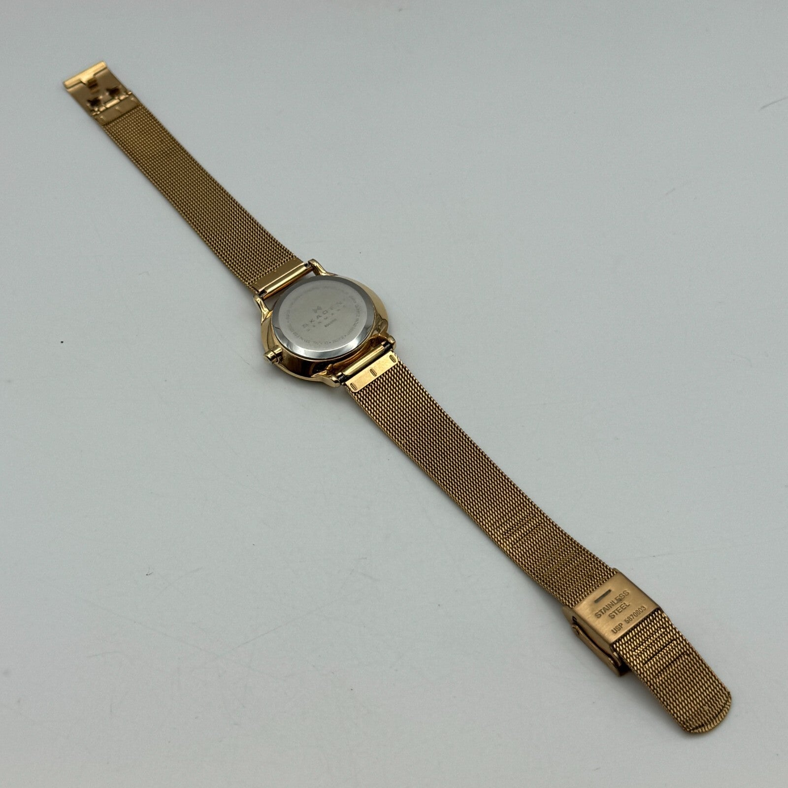 28mm Working Skagen Denmark 804SRR Steel Rose Gold Tone MOP Quartz Watch 8 Inch