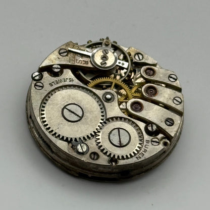 Buren 15 Jewels Trench Watch Movement Manual Wind Vintage Parts Repair 23.5mm