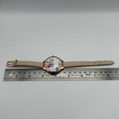 Elizabeth Rose Ladies Quartz Watch Floral Dial Rose Gold Tone Working 36mm