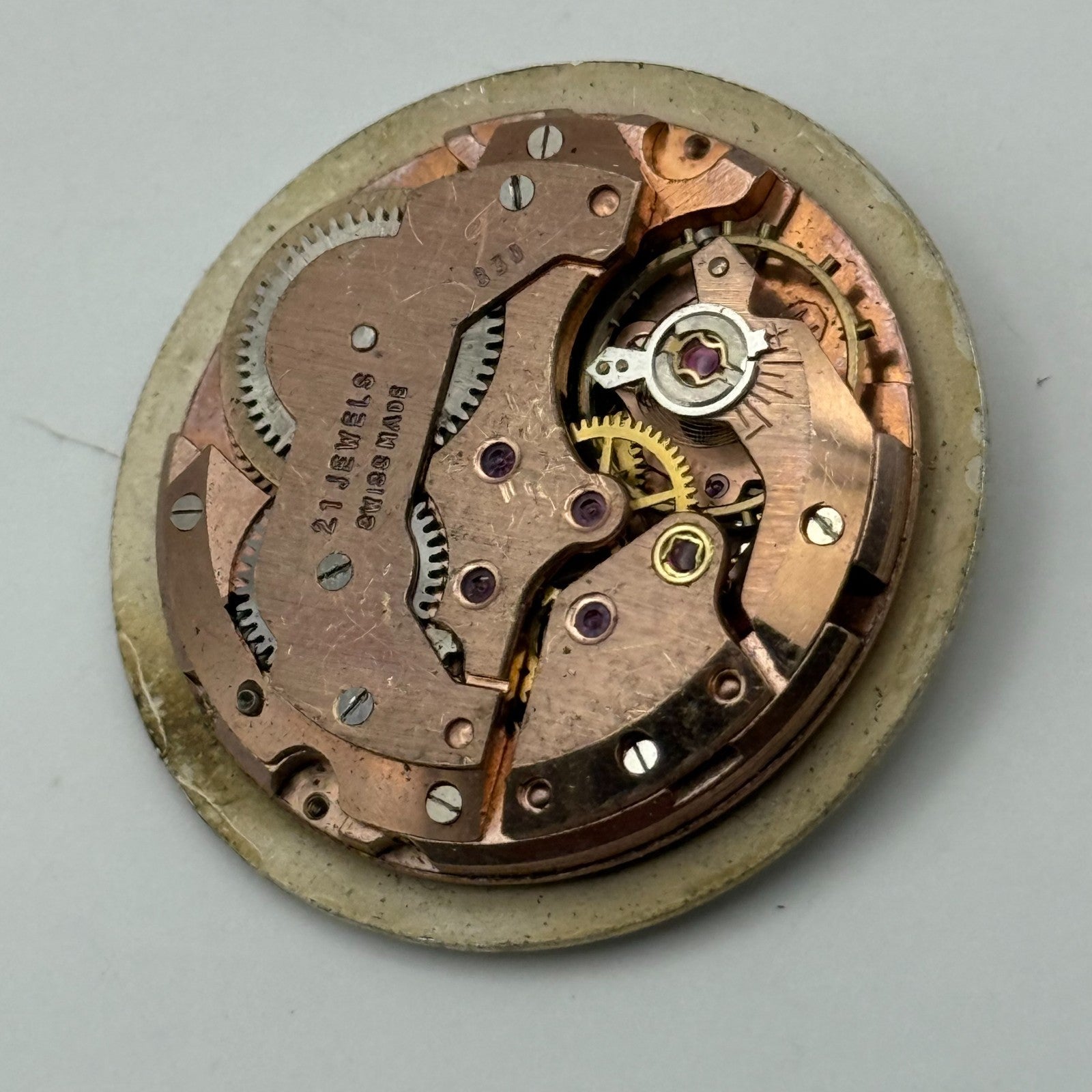 Helvetia 830 Watch Movement Chalet Manual Wind Vintage Swiss Parts Repair 25.8mm