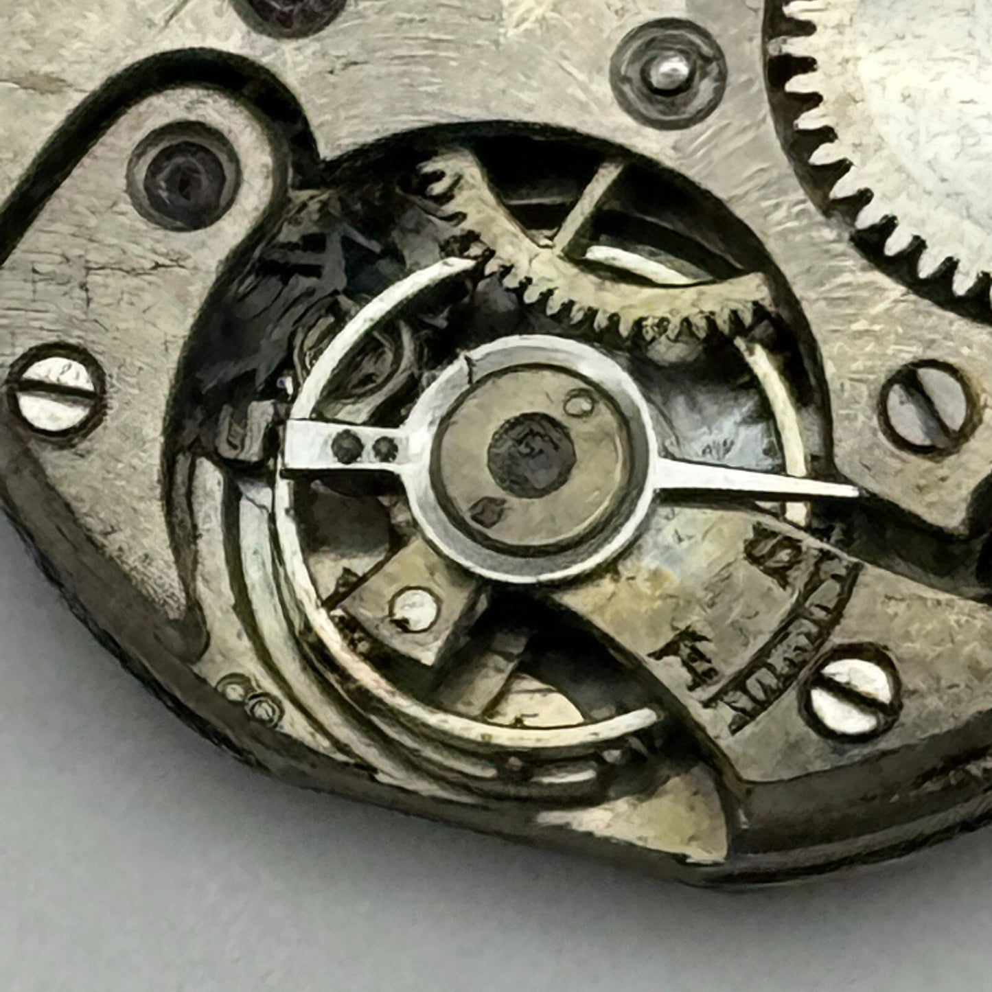 24.1mm Unidentified Manual Wind Trench Watch Movement Dial Hands Vintage PARTS