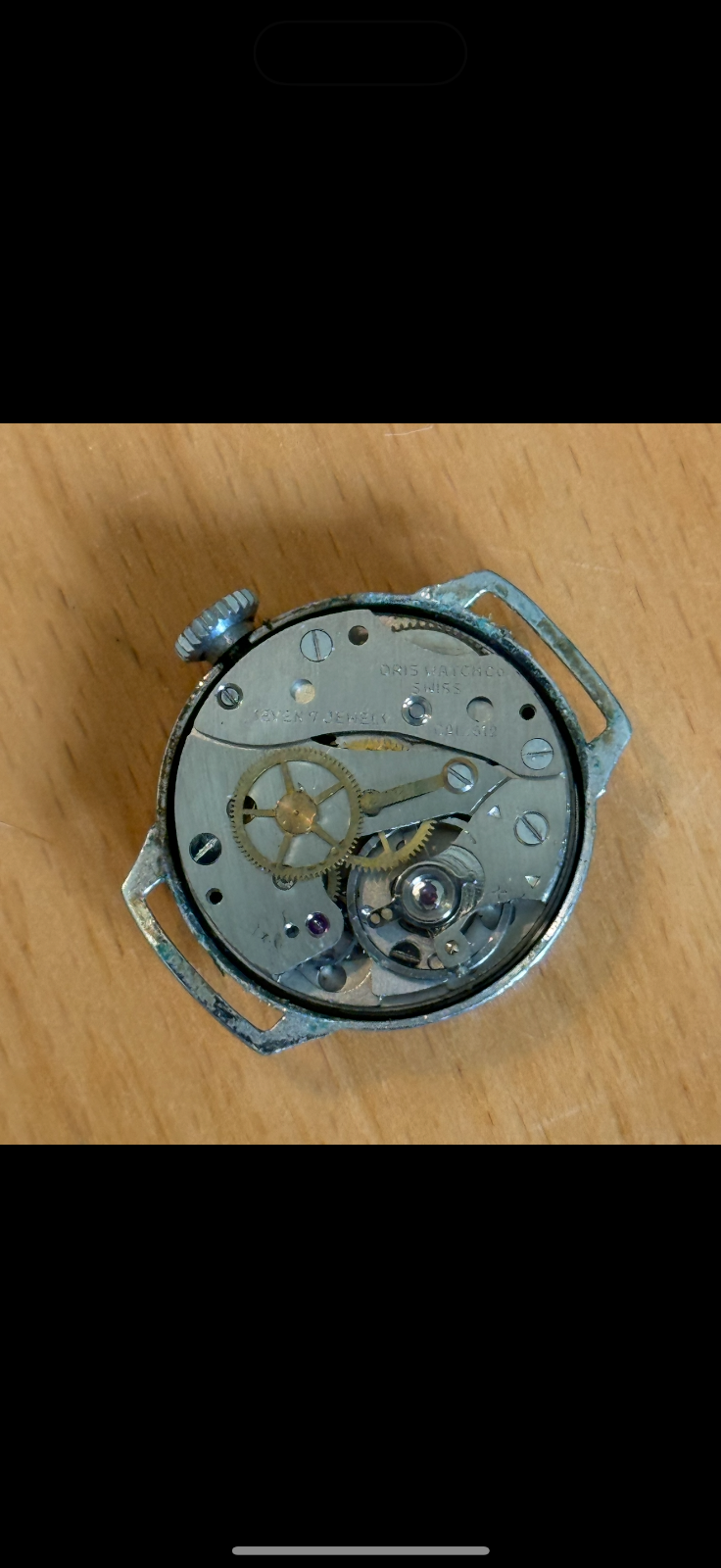 21mm Vintage Oris Cal 612 Blue Indices Swiss Manual Wind Watch PARTS / REPAIR