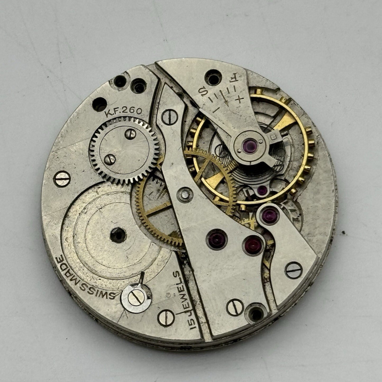 38.7mm Certina Kurth Freres KF 260 Pocket Watch Movement FOR PARTS Repair