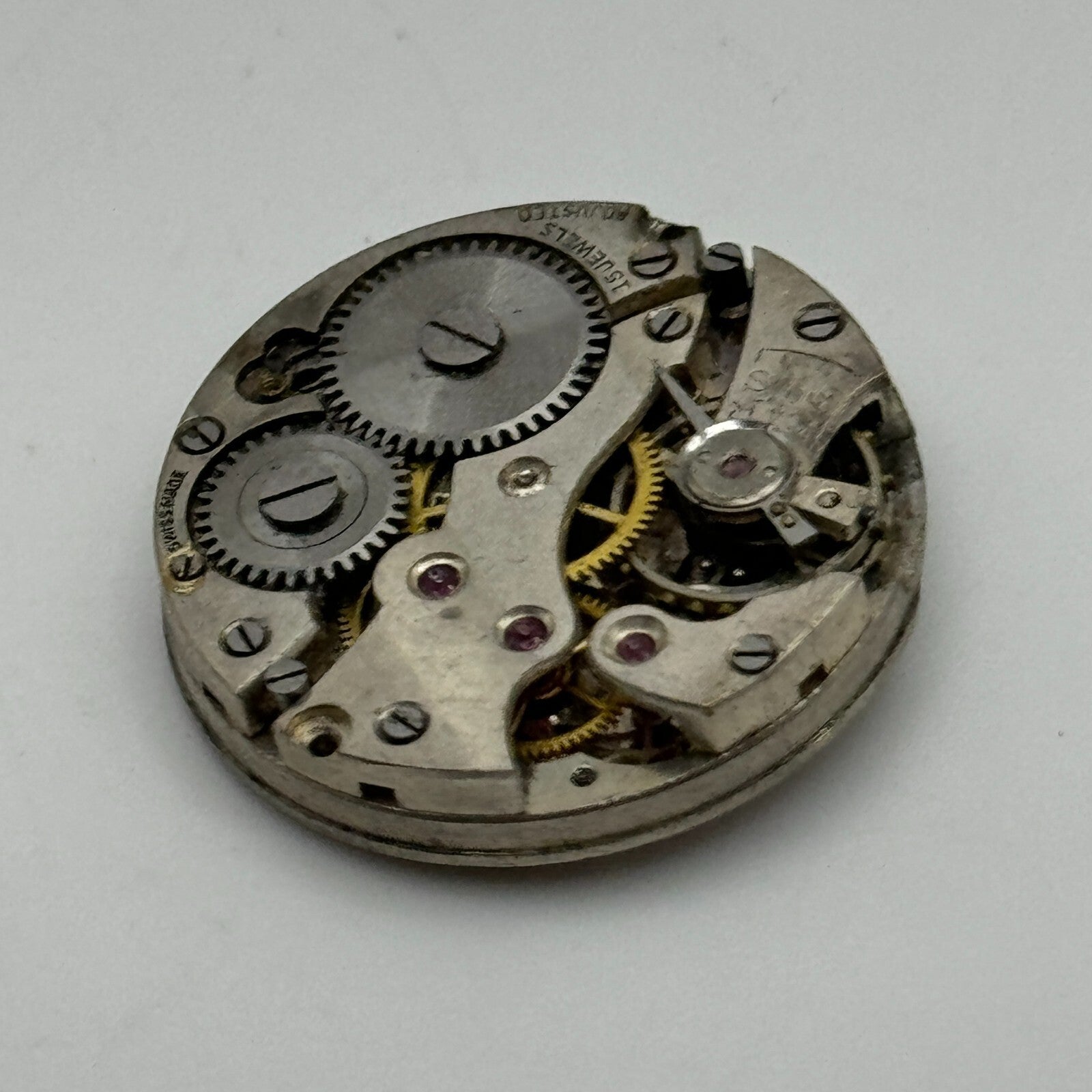23.6mm FHF 1 Manual Wind 15 Jewels Watch Movement Swiss Vintage PARTS REPAIR