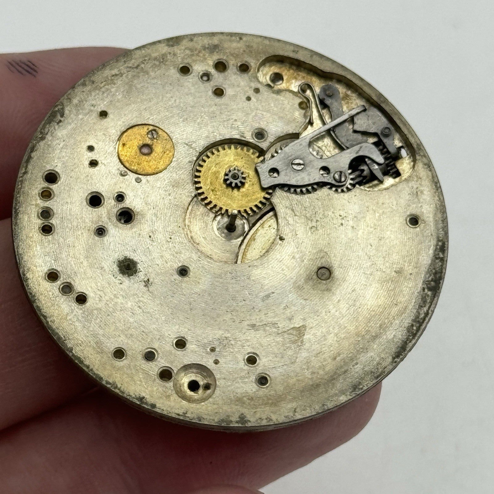 42.8mm Unidentified Vintage Pocket Watch Movement Dial PARTS REPAIR SPARES