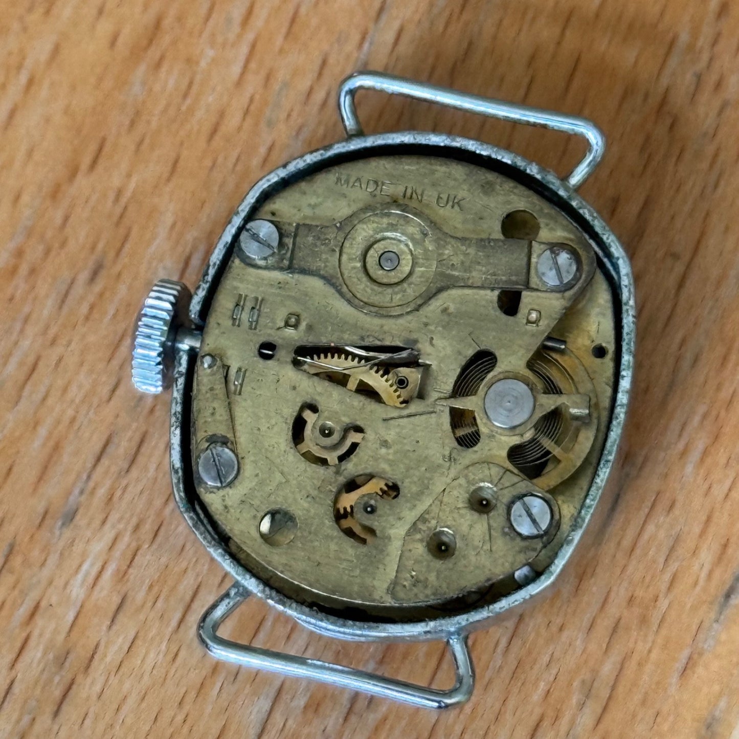 23mm Vintage Westclox Made In Uk Silver Tone Manual Wind Watch PARTS / REPAIR