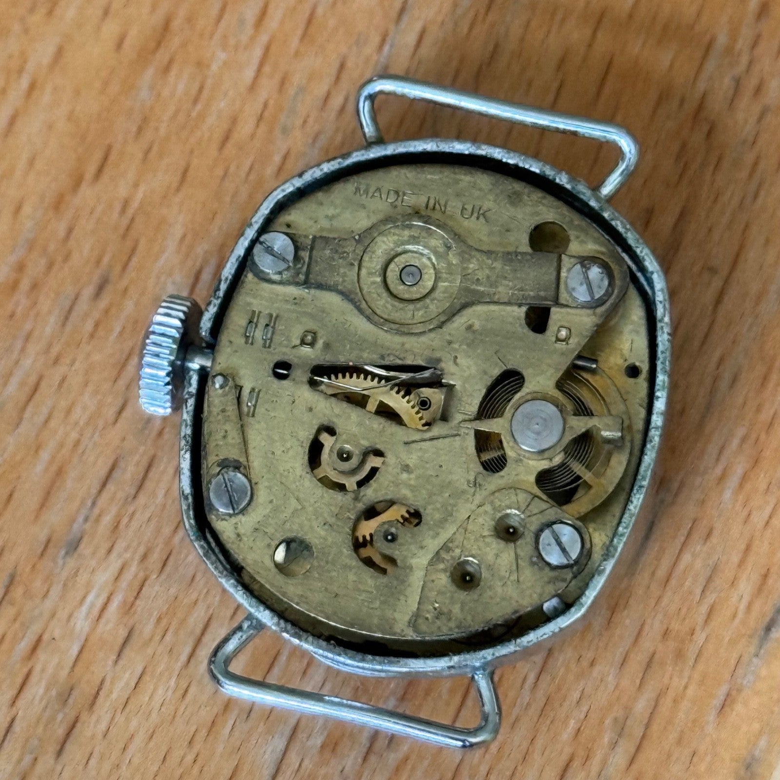 23mm Vintage Westclox Made In Uk Silver Tone Manual Wind Watch PARTS / REPAIR