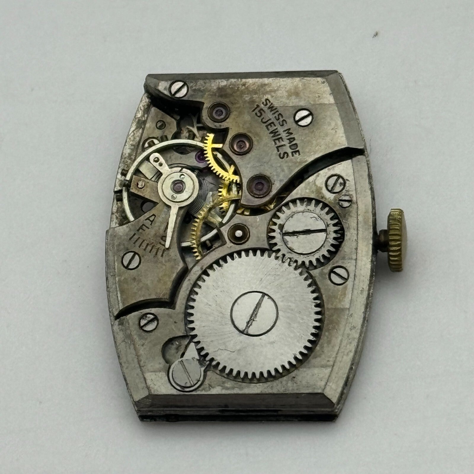 20mm Running Record RWT Tank Watch Movement Manual Wind 15 Jewels Swiss PARTS
