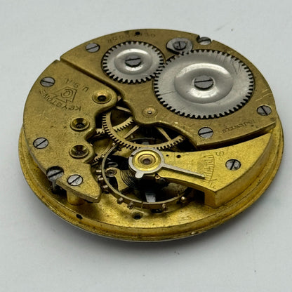 43.1mm Vintage Keystone USA 15 Jewels Swiss Hunter Pocket Watch Movement PARTS