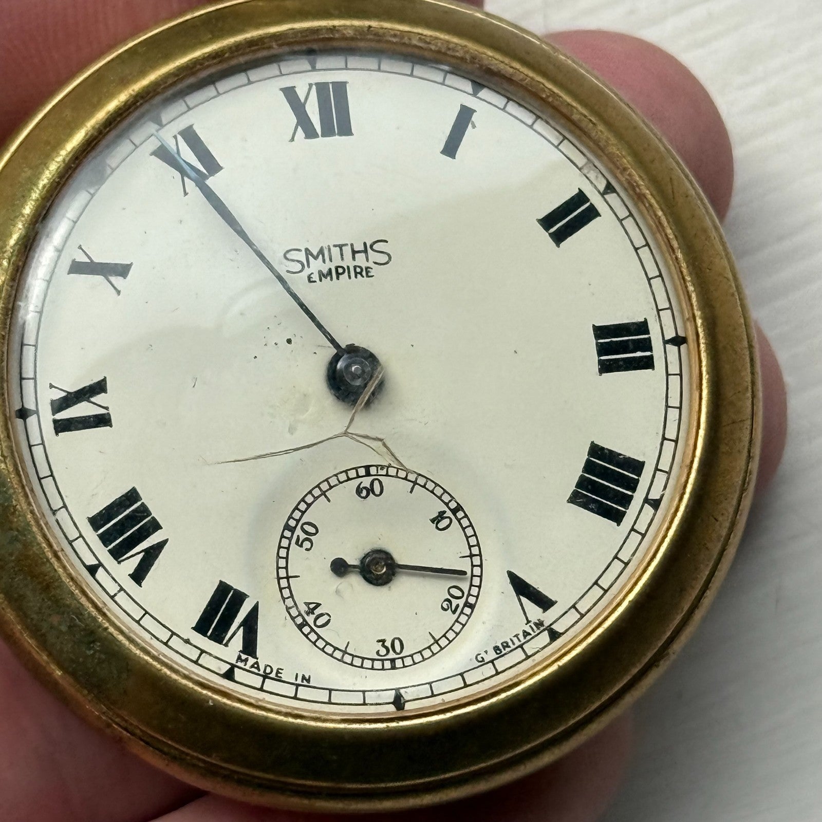 51mm Vintage Smiths Empire 609 EM Britain Made Pocket Watch PARTS REPAIR