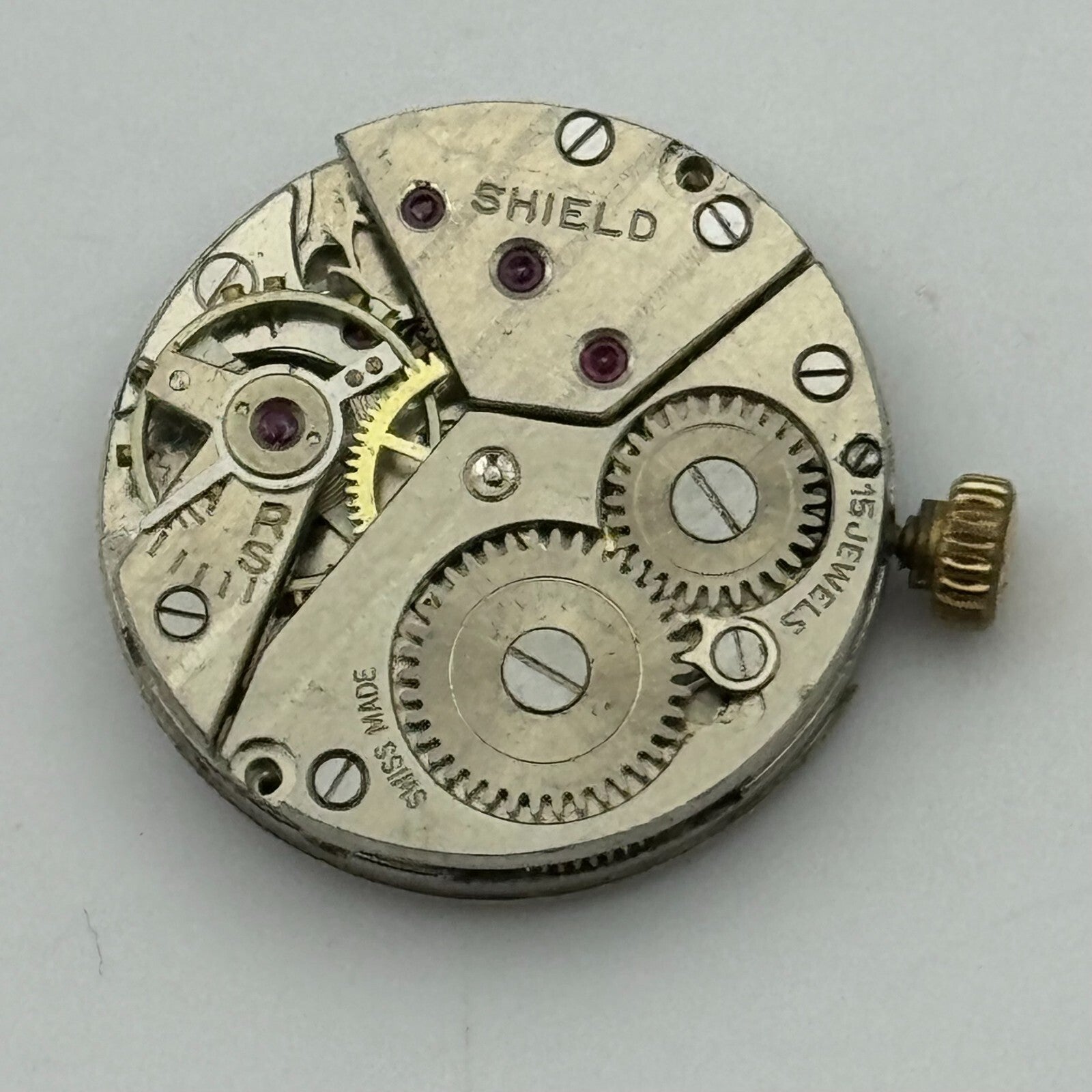 19.7mm Shield Peseux P 220 Manual Wind Swiss Made 15 Jewels Watch Movement PARTS