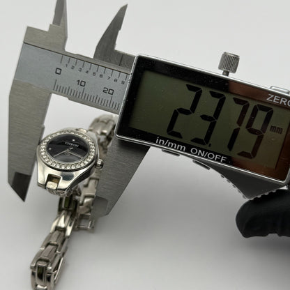 Citron BLC202 Ladies Quartz Watch Black Dial Silver Tone Bracelet Working 21mm