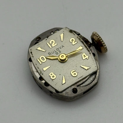 13.1mm Vintage Ladies Bulova 5AD Manual Wind Swiss Watch Movement PARTS REPAIR
