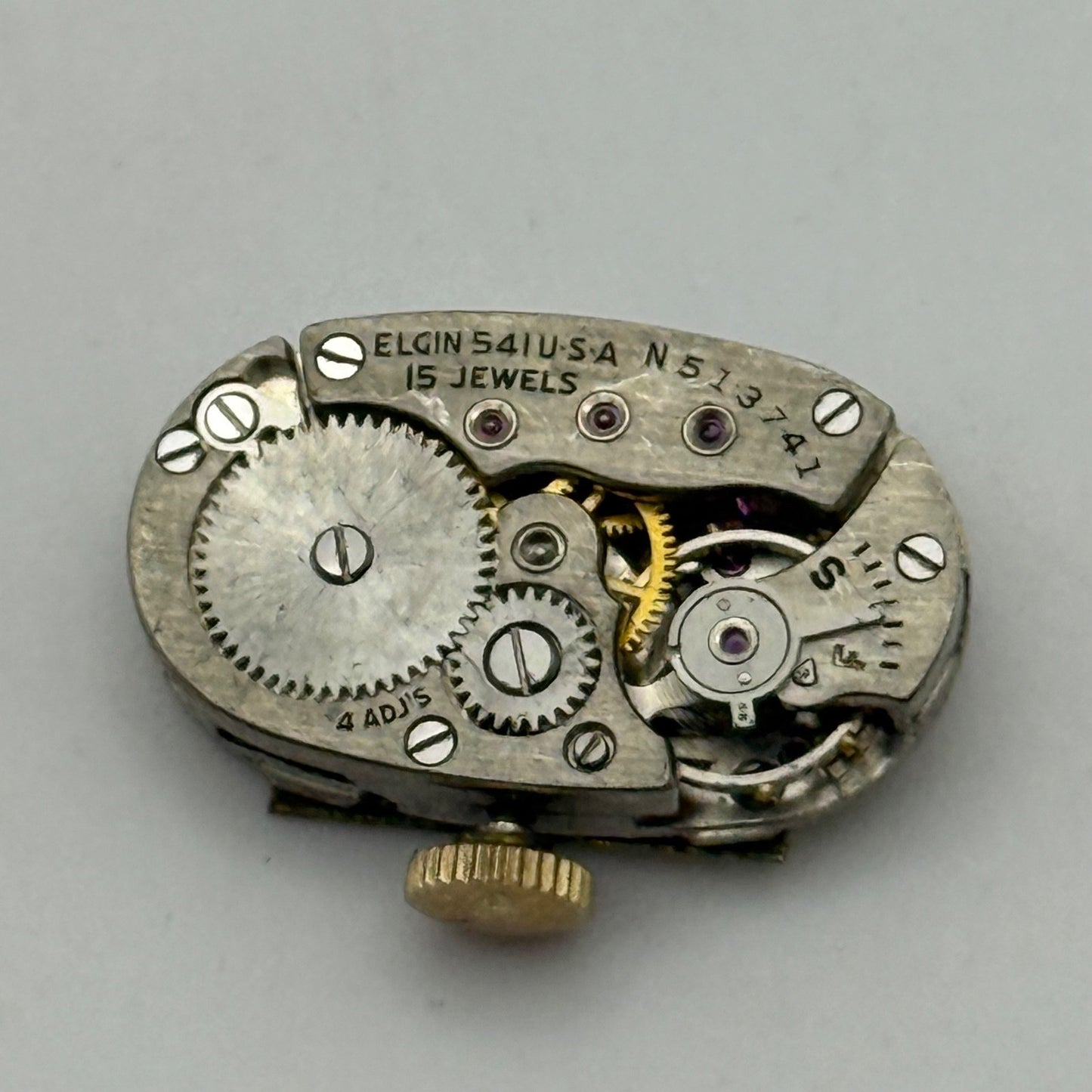 Elgin Grade 541 Model 2 Watch Movement 1951 21/0s American Parts Repair Ladies