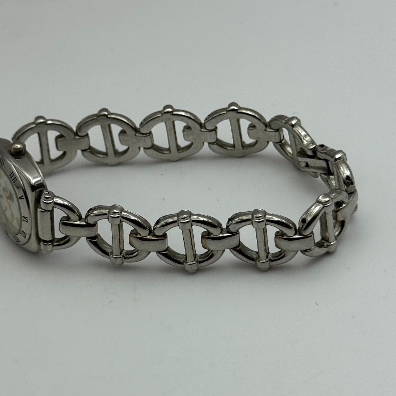 22mm Working Ladies Colleiten Silver Tone Panel Bracelet Quartz Watch 7.2 Inches