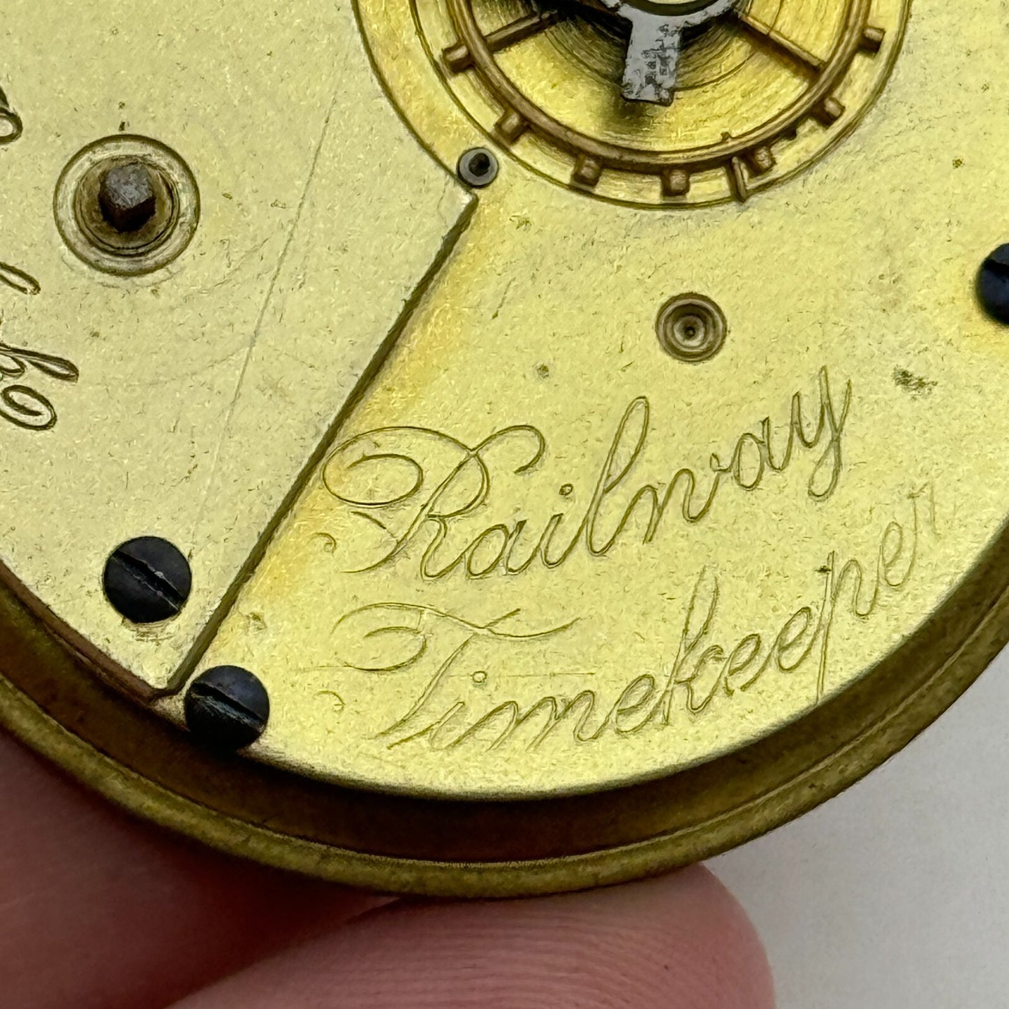 47.6mm Antique Railway Timekeeper Key Wound Pocket Watch Movement PARTS REPAIR