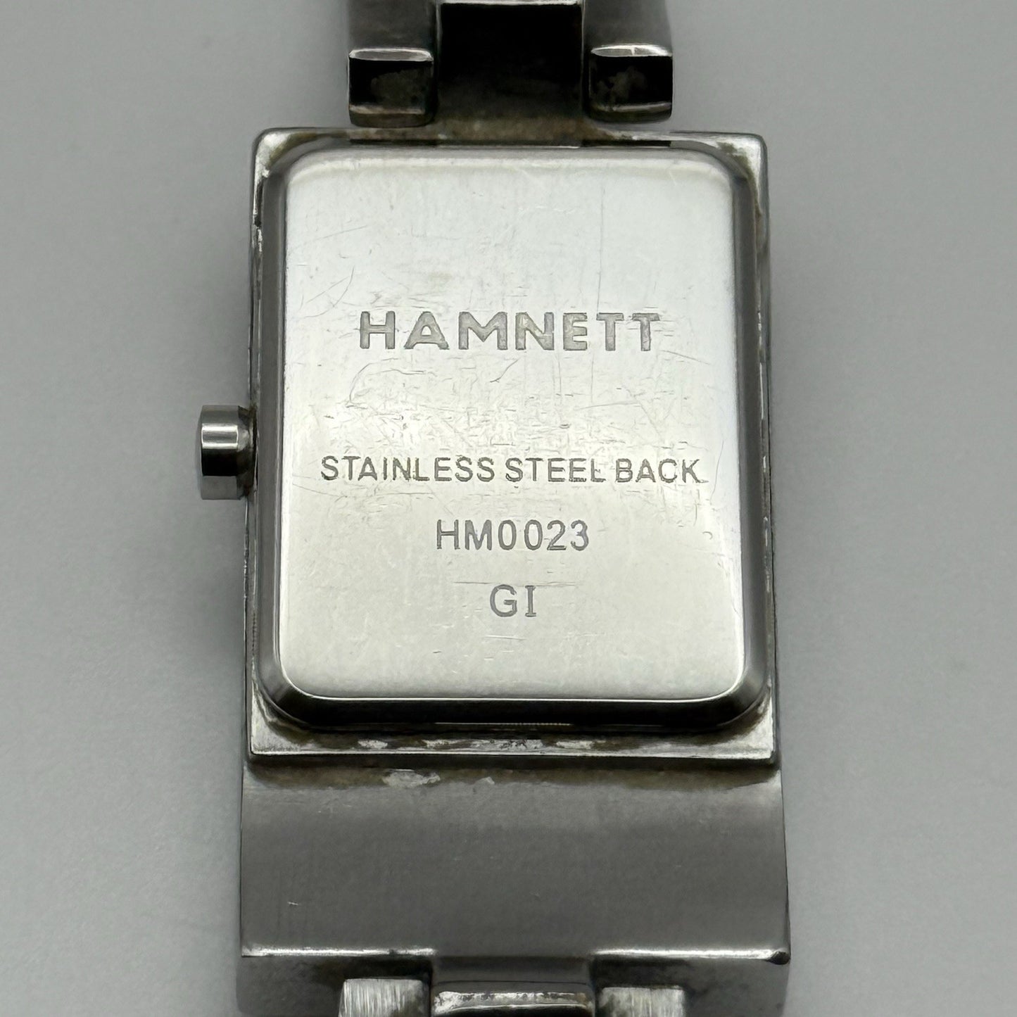 Working Hamnett Ladies Silver Tone Black Dial 19mm Quartz Watch New Battery