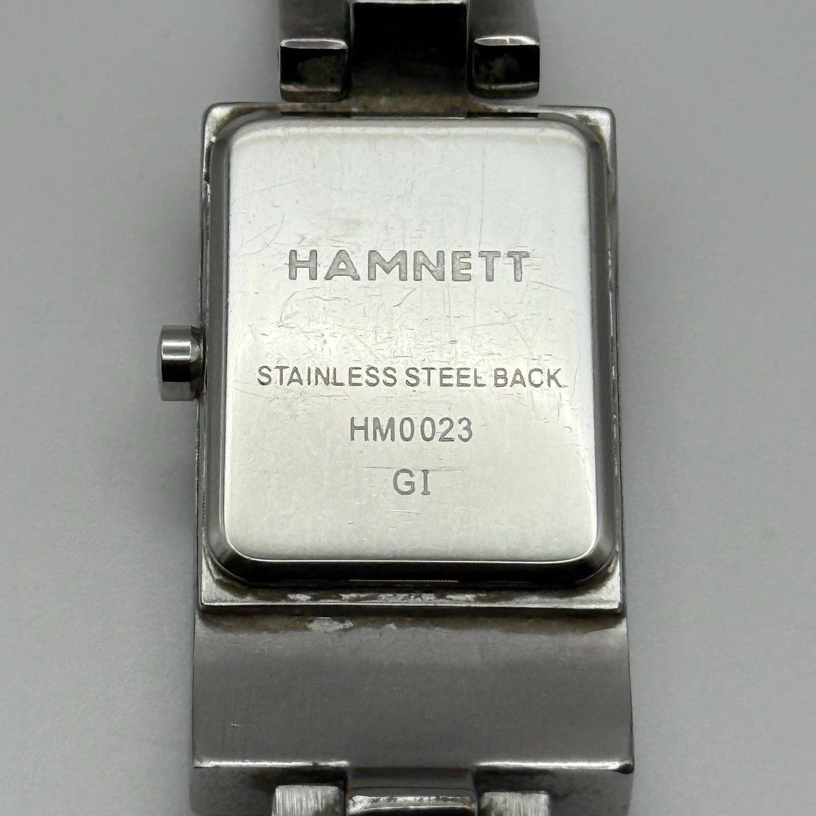 Working Hamnett Ladies Silver Tone Black Dial 19mm Quartz Watch New Battery