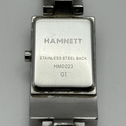 Working Hamnett Ladies Silver Tone Black Dial 19mm Quartz Watch New Battery