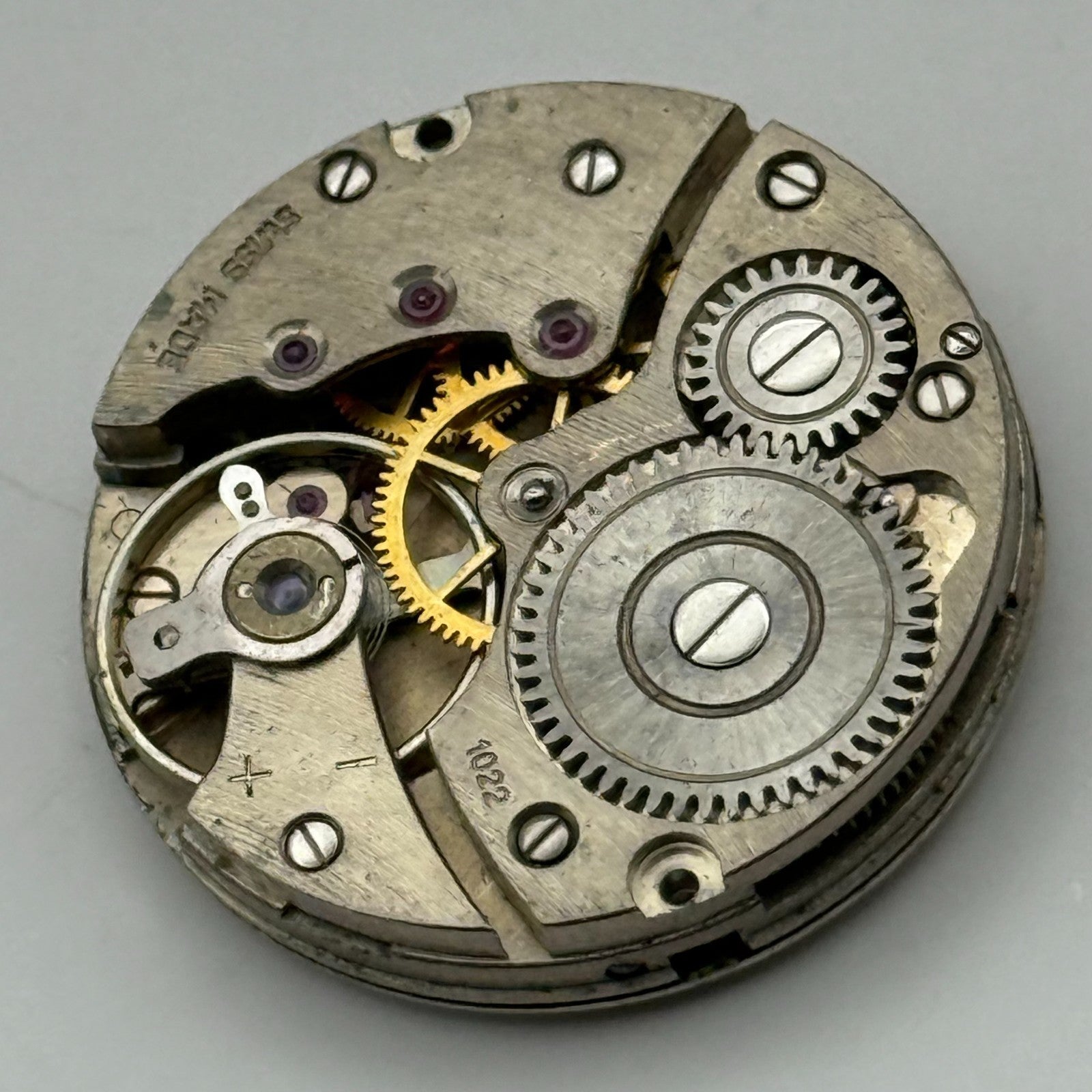 Lanco 1022 Watch Movement Manual Wind Vintage Swiss 15 Jewels Parts 23.5mm