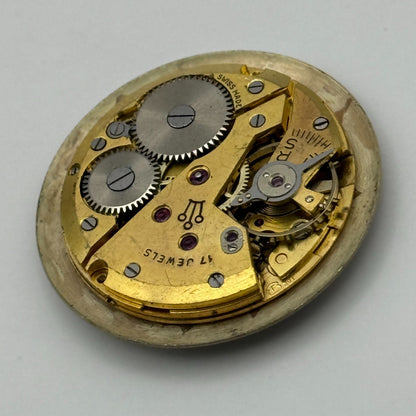 Horus Felsa 391 Watch Movement Manual Wind Vintage Swiss 17 Jewels Parts 26.8mm