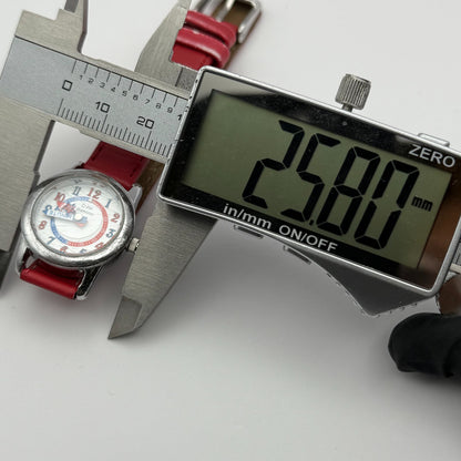 D for Diamond Unisex Kids Time Teacher Quartz Watch Red Strap Japan Working 23mm