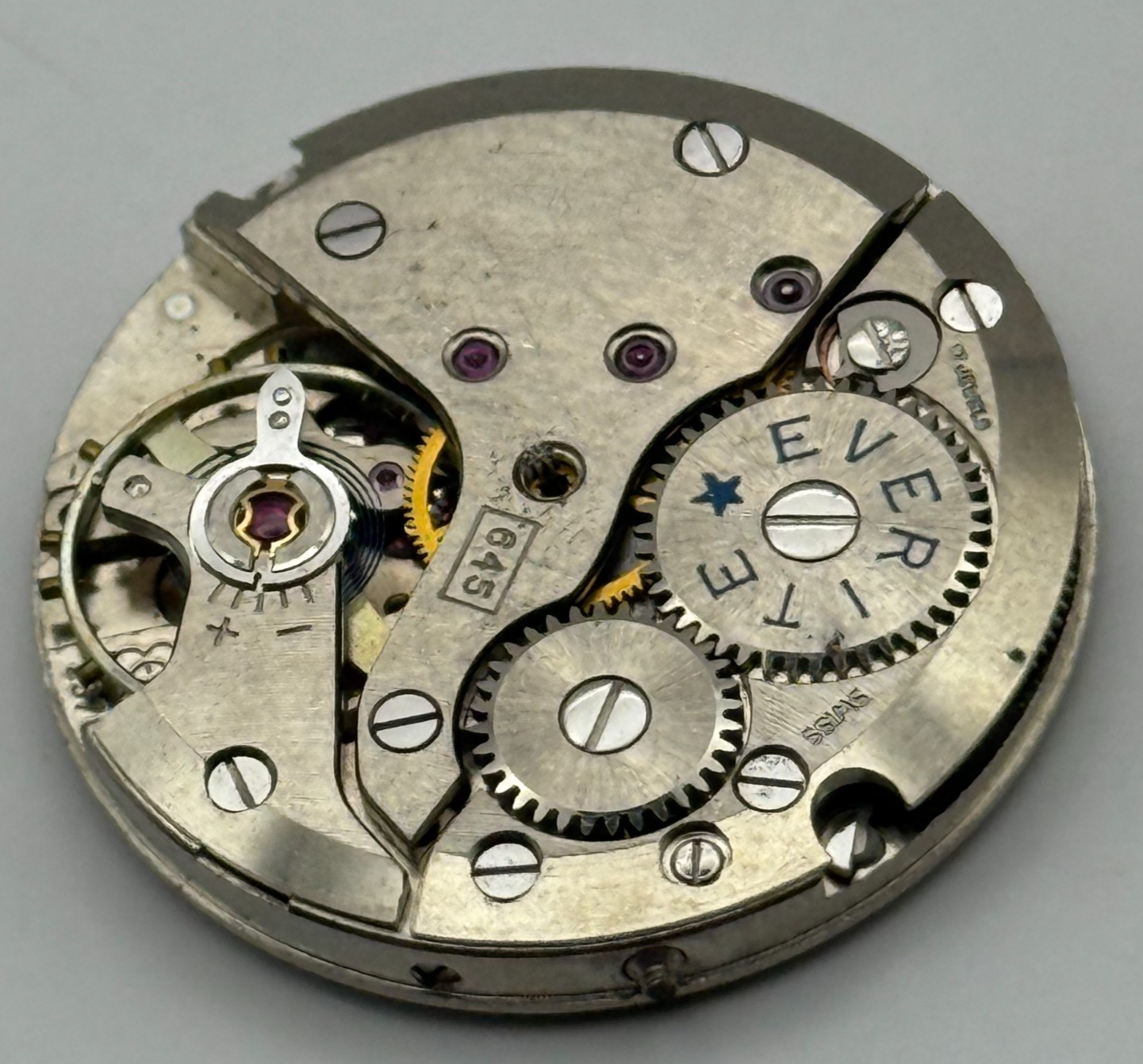 ETA 2370 Everite Watch Movement Manual Wind Vintage Parts Repair 25.9mm