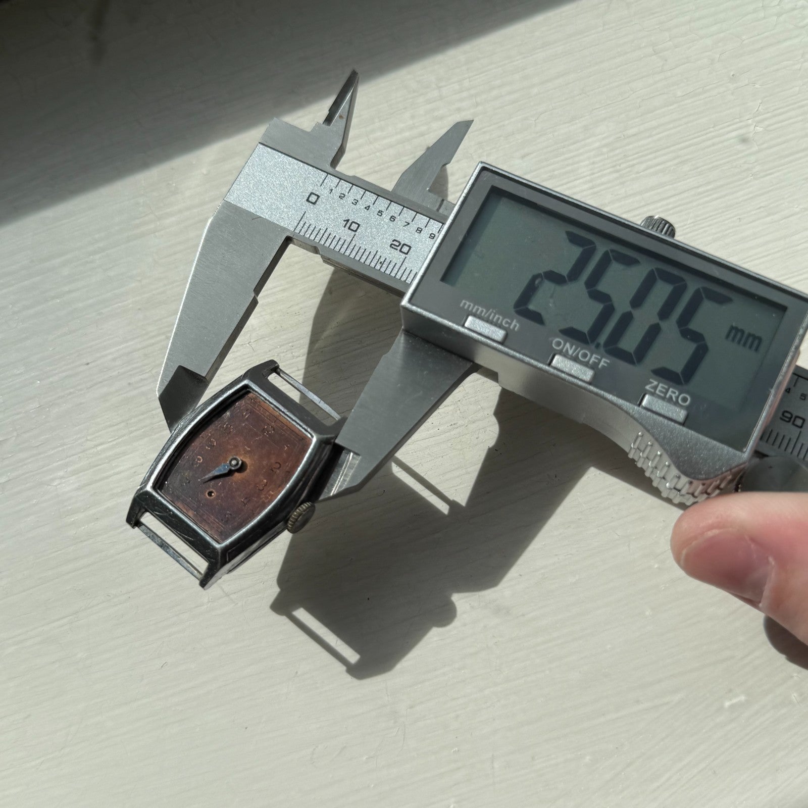 25mm Ladies Vintage Brown Patina Tonneau Dial Manual Wind Watch PARTS REPAIR