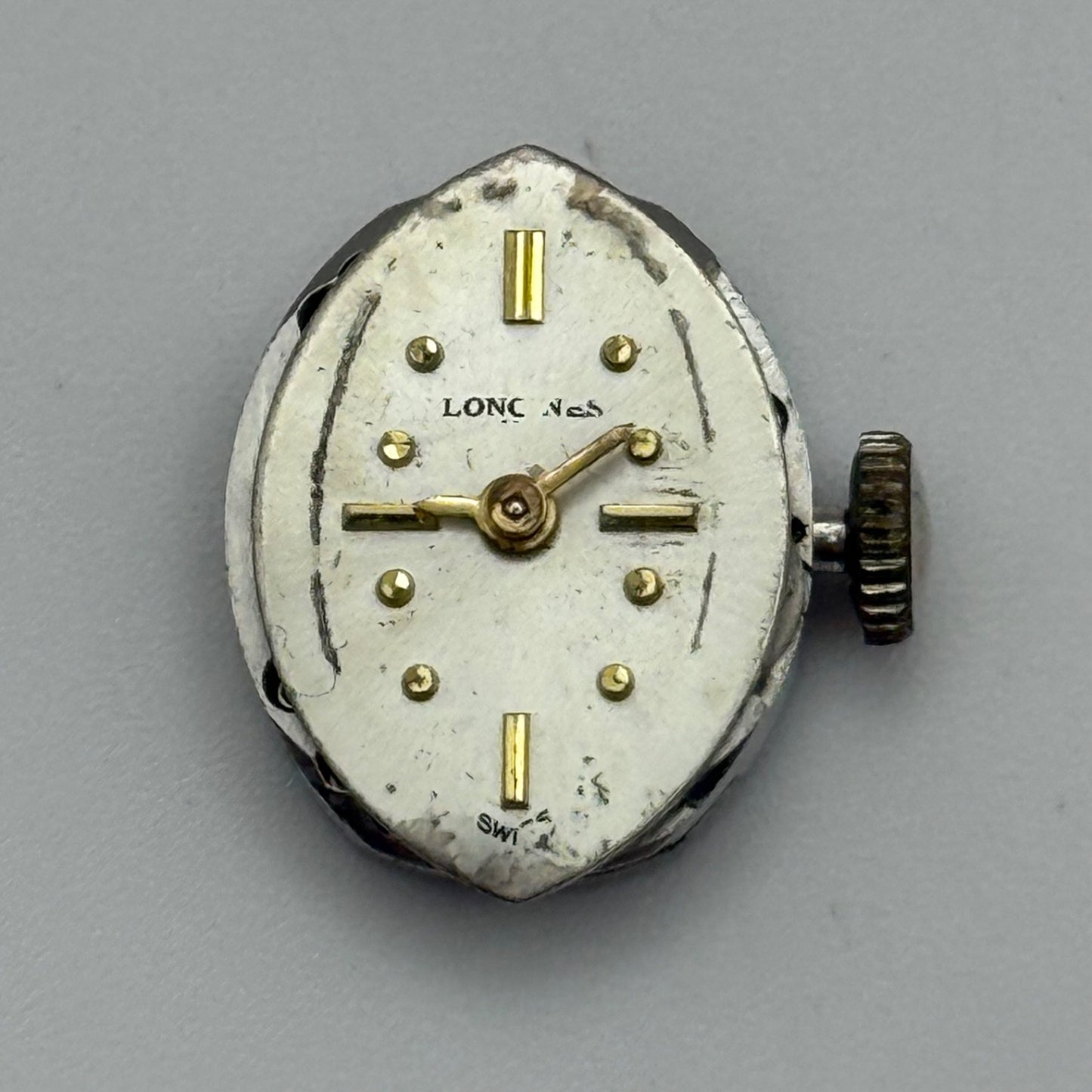 Longines 410 Watch Movement Running Manual Wind Vintage Swiss Parts 12.9mm