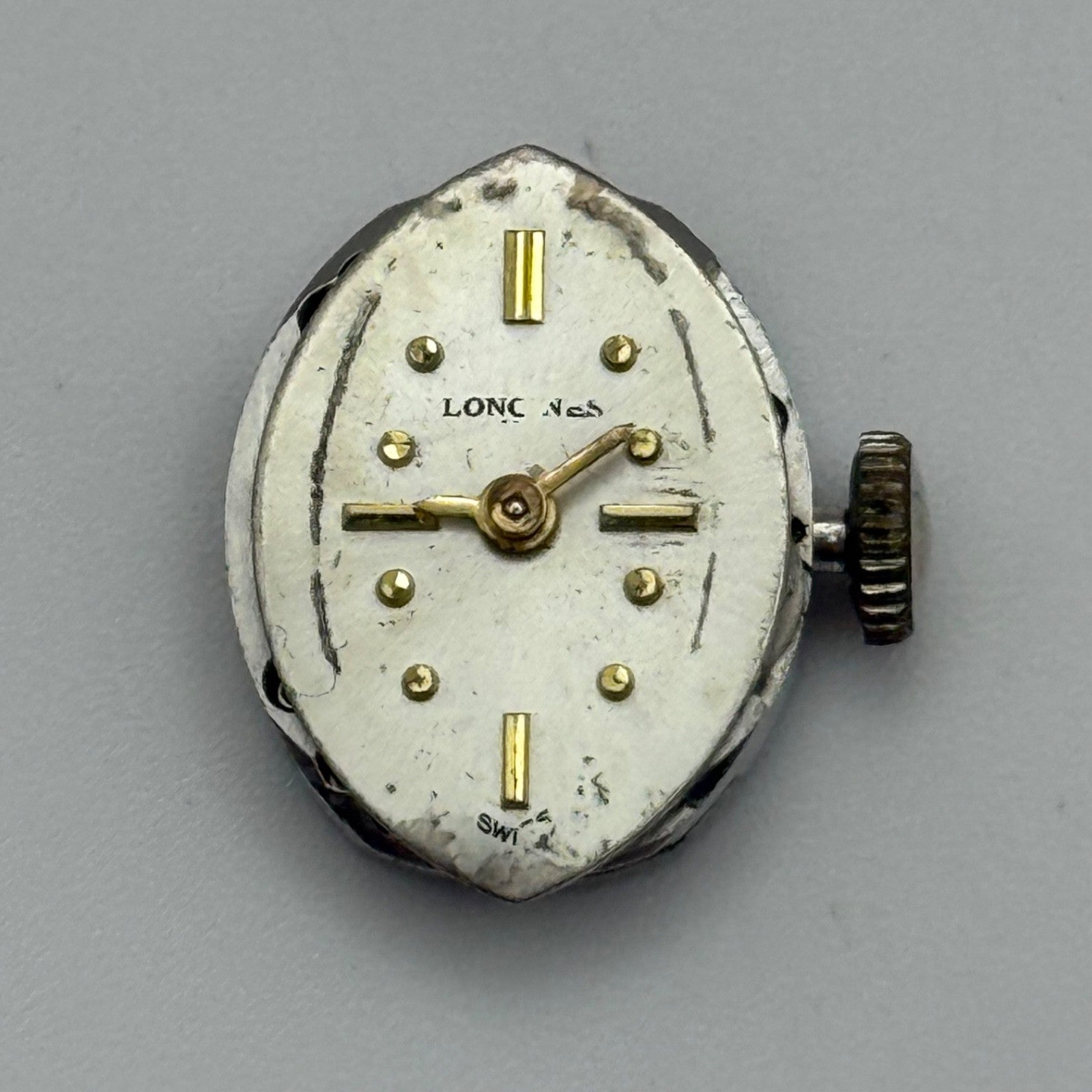 Longines 410 Watch Movement Running Manual Wind Vintage Swiss Parts 12.9mm