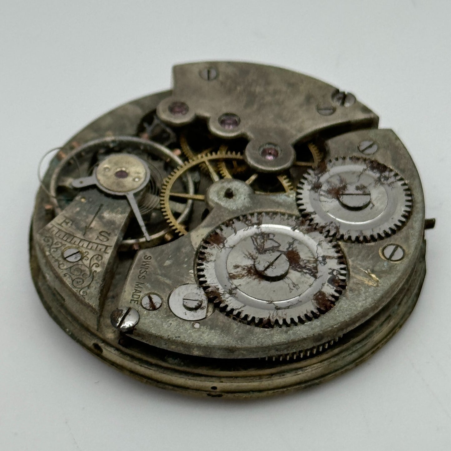 42.3mm J Hewitt Coventry Unique Swiss Made Hunter Pocket Watch Movement PARTS