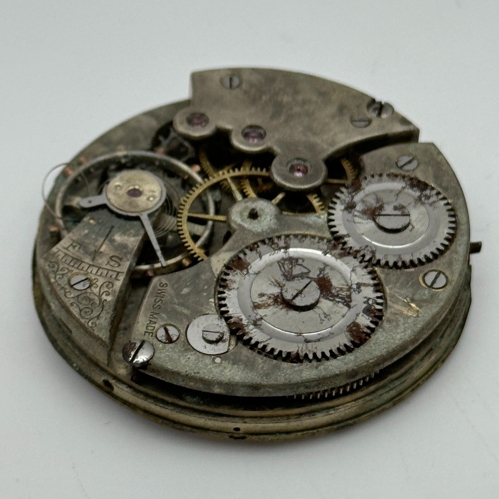 42.3mm J Hewitt Coventry Unique Swiss Made Hunter Pocket Watch Movement PARTS
