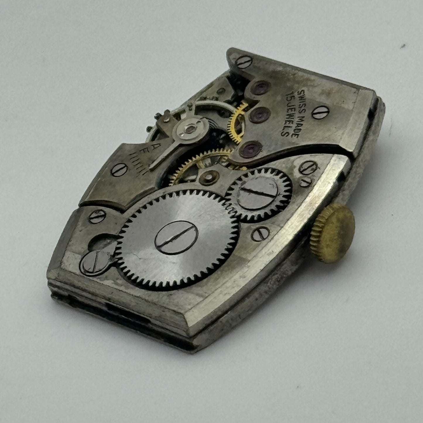 20mm Running Record RWT Tank Watch Movement Manual Wind 15 Jewels Swiss PARTS