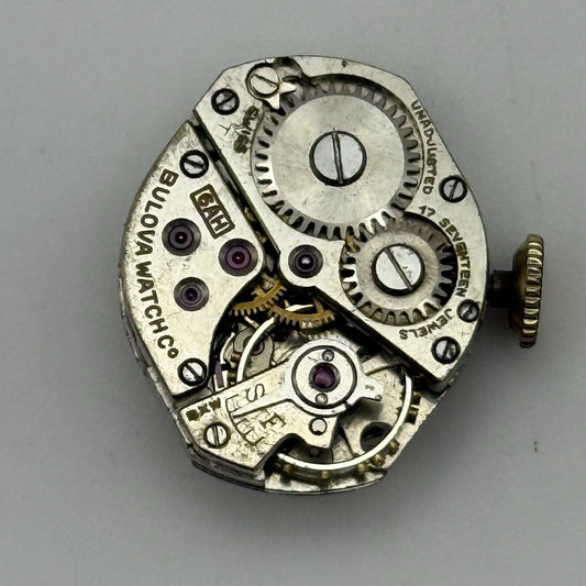 15.3mm Vintage Ladies Bulova 6AH Manual Wind Swiss Watch Movement PARTS REPAIR