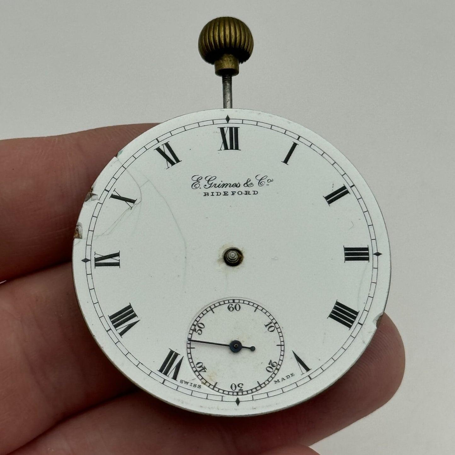 42.9mm Open Face E Grimes & Co Dimier Freres & Cie DF&C Pocket Watch Movement