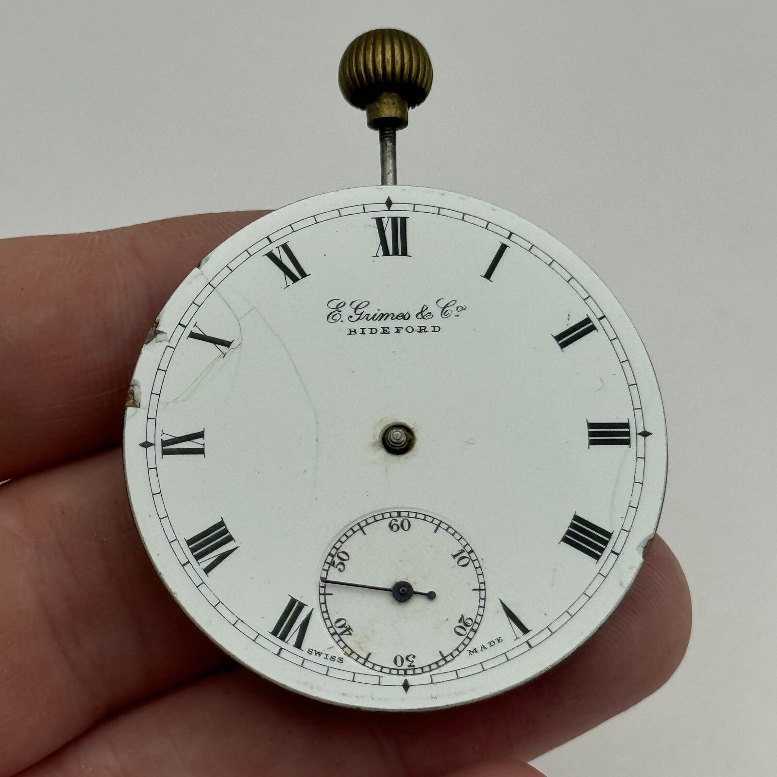 42.9mm Open Face E Grimes & Co Dimier Freres & Cie DF&C Pocket Watch Movement