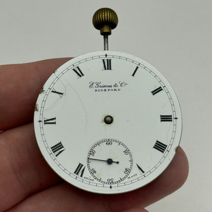 42.9mm Open Face E Grimes & Co Dimier Freres & Cie DF&C Pocket Watch Movement