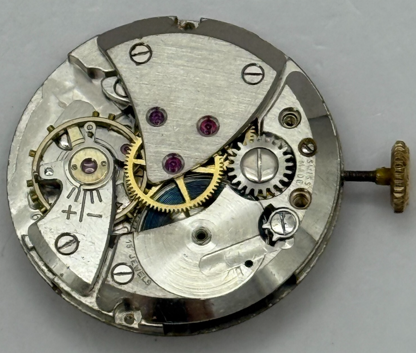 25.9mm Vintage Avia FHF 97 Swiss Made Manual Wind Watch Movement PARTS REPAIR