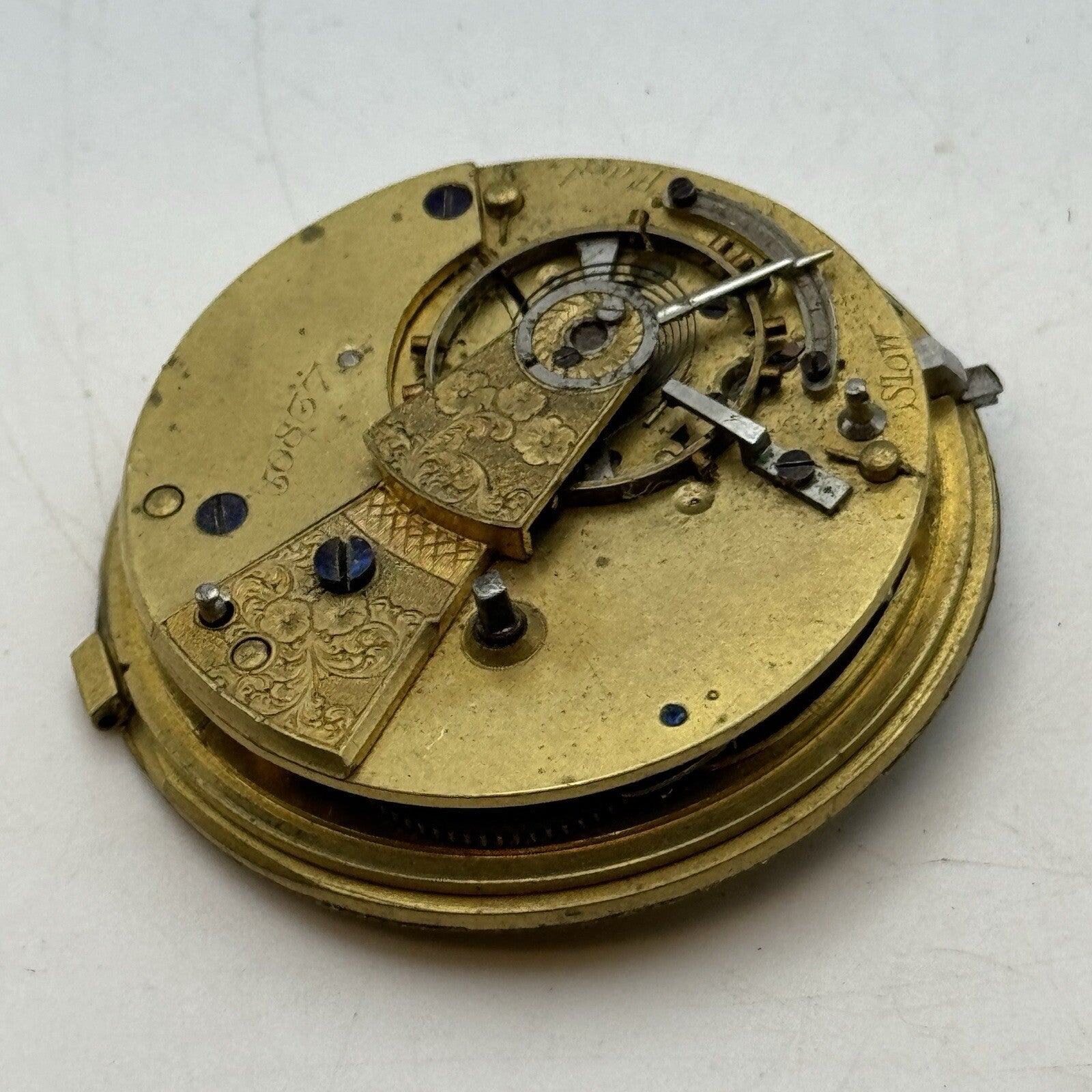 41.4mm Unidentified Fusee No Chain Pocket Watch Movement FOR PARTS