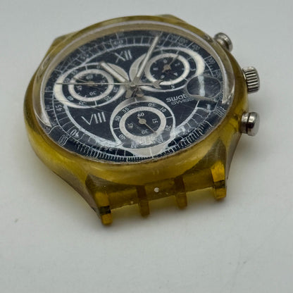 37.4mm Vintage 1996 Swatch Shiny Start SCK407 Chronograph Watch UNTESTED PARTS