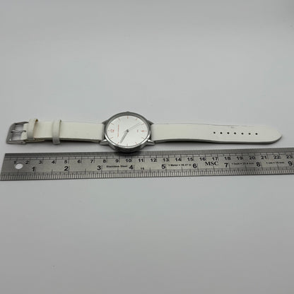 French Connection Ladies Quartz Watch White Strap Working 39mm New Battery