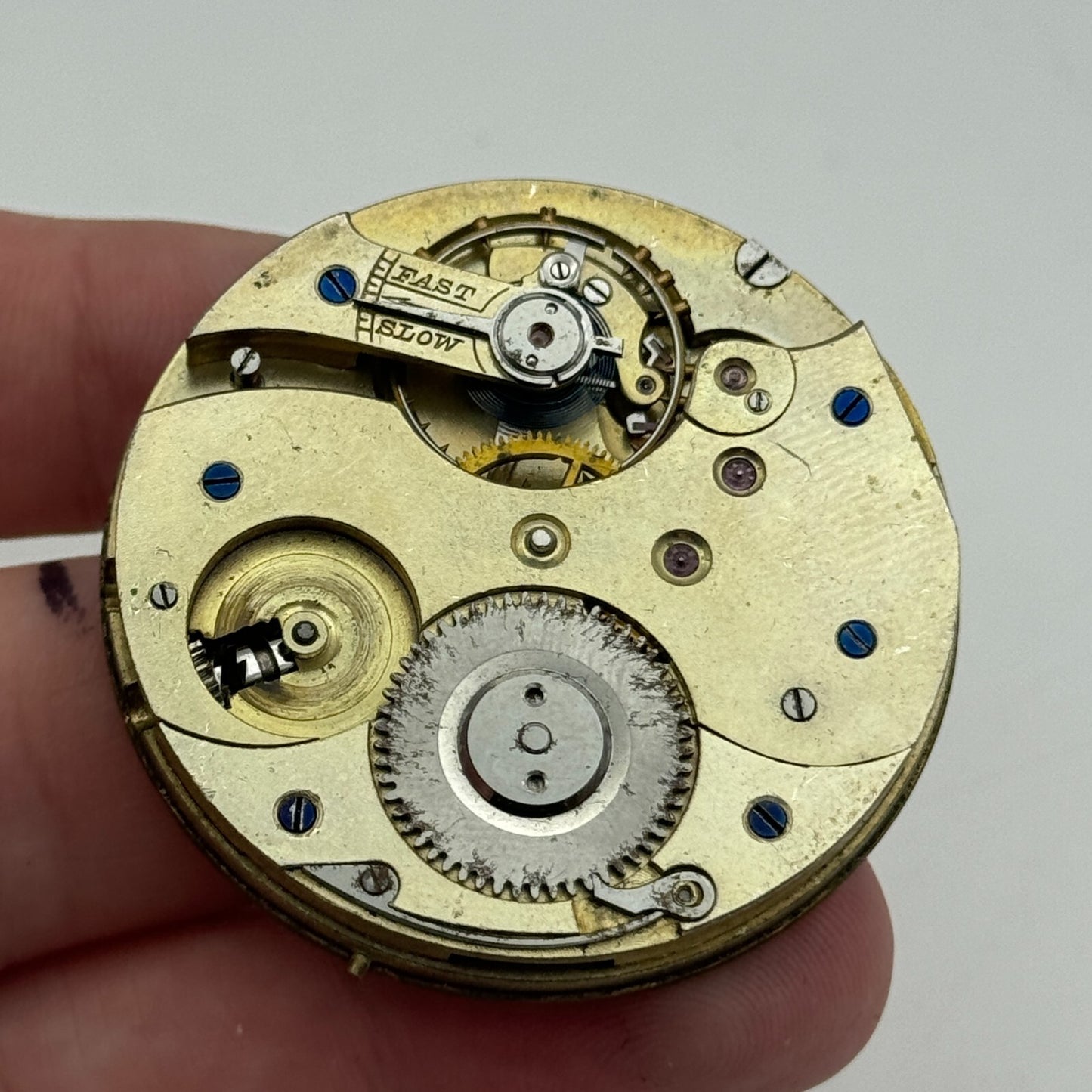 45mm Open Face Unidentified Swiss Pocket Watch Movement PARTS REPAIR SPARES