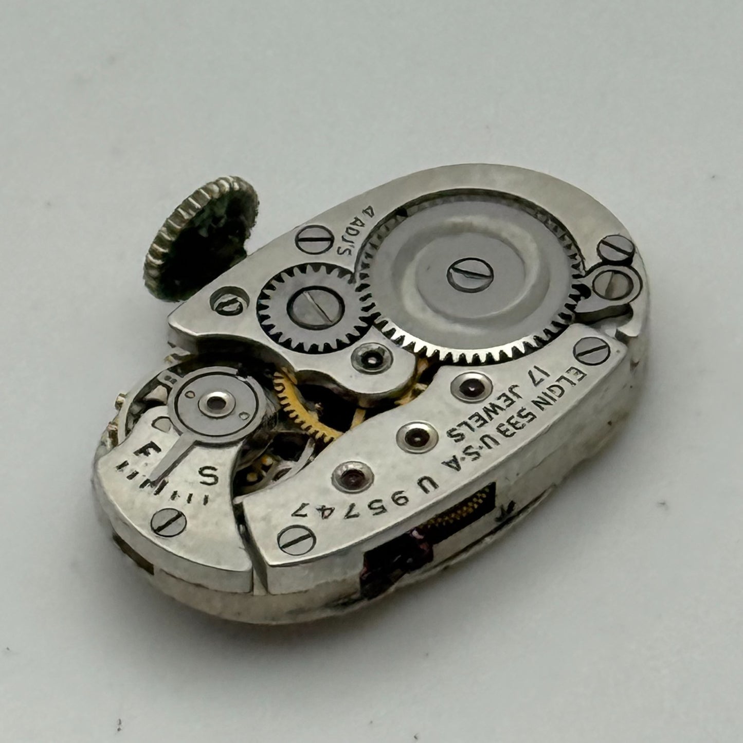 Elgin De Luxe Grade 533 Model 2 1947 Vintage Watch Movement 21/0s Parts Repair