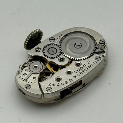 Elgin De Luxe Grade 533 Model 2 1947 Vintage Watch Movement 21/0s Parts Repair